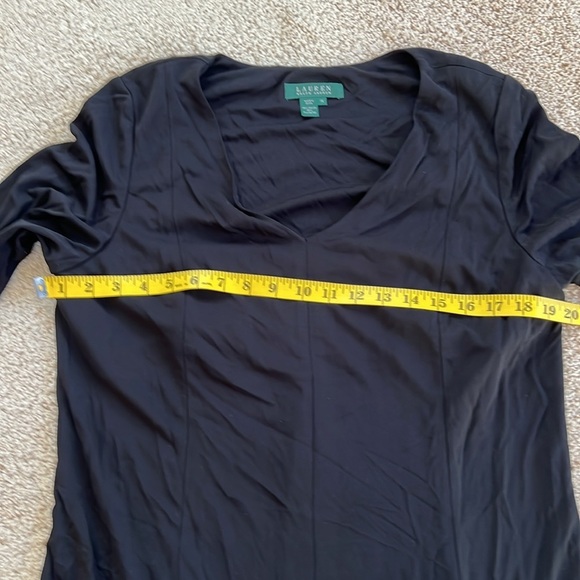 New! Lauren Ralph Lauren SZ 1X black V neck dress. - Picture 8 of 9